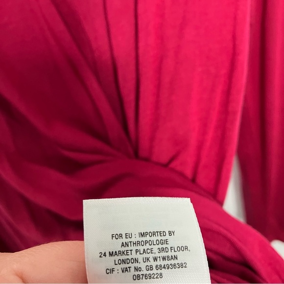 Akemi Kin Top XS Red solid Long Sleeve Stretch Boho Anthropologie Surplice - Picture 6 of 8